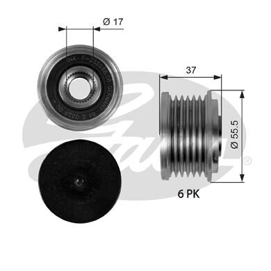 ALTERNATOR KASNAGI MERCEDES W203 CL203 C209 W204 W211 W220-GATES OAP7046-A6461500360