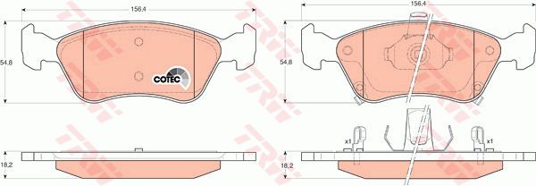 ÖN BALATA AVENSIS 1.6 1.8 2.0 09/97-10/00 AVENSIS 1.6VVT-İ 1.8VVT-İ 2.0TD 2.0D-4D 10/00-2.03-TRW GDB3163-0446505060-0446505020-0446505110