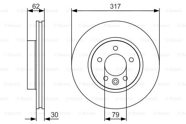 FREN DISKI ON DISCOVERY 3 L319 04 09 DISCOVERY 4 L319 09 18 0986479S25-BOSCH 0986479287-SDB000604-SDB000603