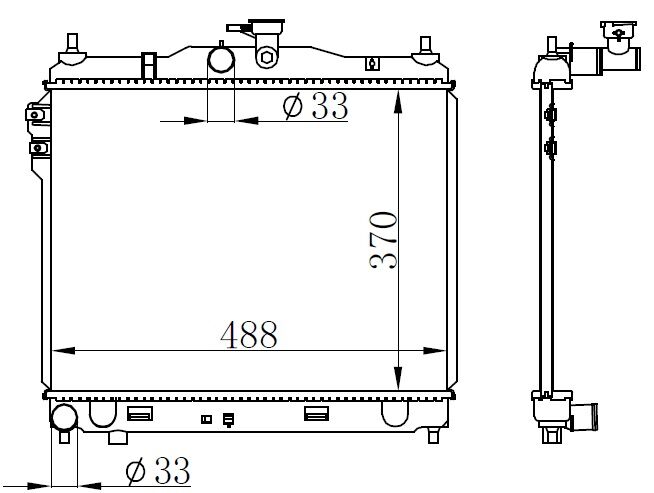 RADYATÖR BRAZİNG GETZ 03-05 1.3-1.6 MEK AC KLİMASIZ 370x488x16-ORIS BHY017016-253101C100