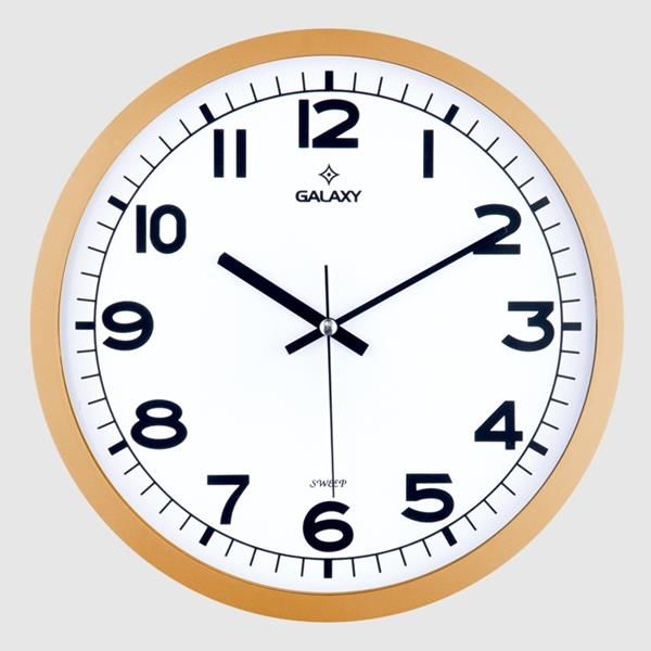 DUVAR SAATİ ALTIN SARISI ÇERÇEVE ÇAP:29.5CM AKRİLİK BOYALI ABS ÇERÇEVE MİNERAL CAM SESSİZ AKAR MAKİNE-SAAT 216-A-SAAT 216-A