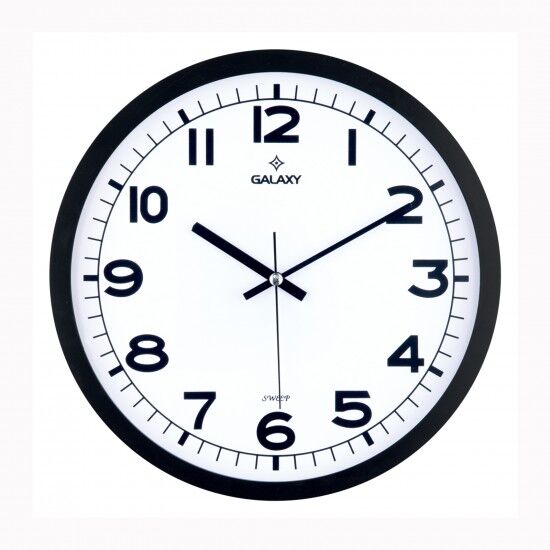 DUVAR SAATİ SİYAH ÇERÇEVE ÇAP:29.5CM AKRİLİK BOYALI ABS ÇERÇEVE MİNERAL CAM SESSİZ AKAR MAKİNE PVC KADRAN KADRAN ÖLÇÜSÜ: 286MM KADRAN BASKI ALANI: 175MM-SAAT 216-K-SAAT 216-K