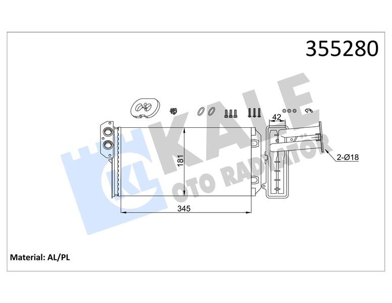 KALORIFER RADYATORU MERCEDES SPRINTER B901 B905 . VW LT 28-35-46-KALE 355280-A0028358901-2D0819031