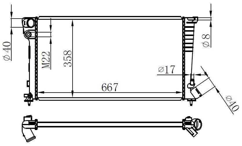 RADYATÖR 306 II-PARTNER-XSARA BERLINGO 1.9D AC MEK 670x377x34-ORIS MPE355034-1330.41-1330.E1-1330.23-1331.FG