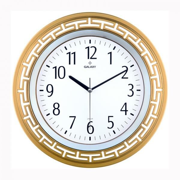 DUVAR SAATİ ALTIN SARISI ÇERÇEVE ÇAP:34.4CM AKRİLİK BOYALI 2 RENK ABS KASA MİNERAL CAM SESSİZ AKAR MAKİNE PVC KADRAN KADRAN ÖLÇÜSÜ: 240MM KADRAN BASKI ALANI:150MM-SAAT 82-AG-SAAT 82-AG