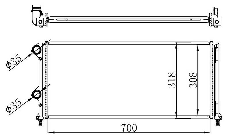 RADYATÖR DOBLO 1.9 JTD-1.3MTJ MEK AC KLİMASIZ 700x305x38 -46807378-ORIS MFI851034-55174187-51779233-51861635
