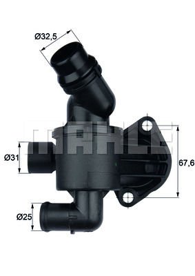 TERMOSTAT KOMPLE 87C A4-A5-A6 2.0 TDI 2009-- CAGA CAHA-MAHLE TI34.87-03L121111AD-03L121111N