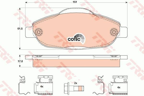 ÖN BALATA P308 1.4 1.6 HDİ 2.0 HDİ 07 P308 SW 07 P308 CC 1.6 HDİ 09 P3008 13 1.6 HDI-VTI-TRW GDB1761-1647862780-4254.26-1609253080