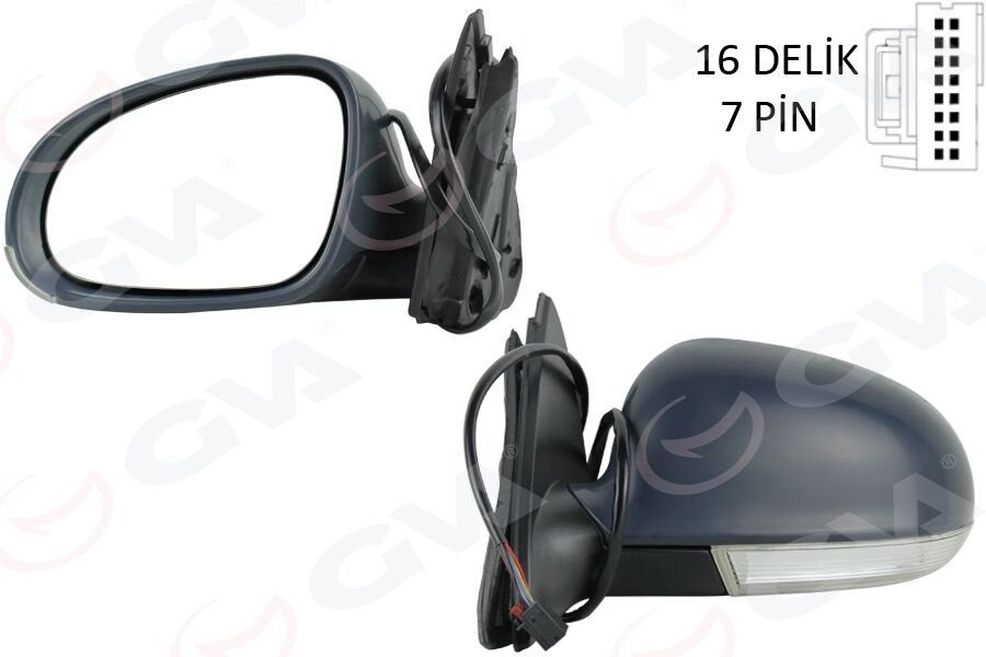 DIŞ DİKİZ AYNASI SOL ELEKTRİKLİ ISITMALI SİNYALLİ HAFIZALI ASTARLI ASFERİK VW GOLF 20-GVA 1075283