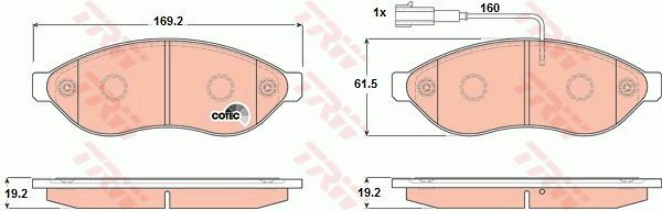 ÖN BALATA DUCATO 3-4-BOXER 3-4-JUMPER 3-4 06 11 16Q-20Q- KARSAN JEST TEK FİŞLİ-TRW GDB1681-4253.55-77364014-425358