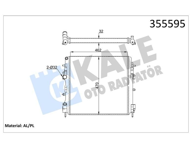 RADYATÖR KNG 1.5DCI-1.2-1.6 16V-1.9DCI AC KLİMASIZ MEK 470x460x27-KALE 355595-7701473785-8200072713-8200209792