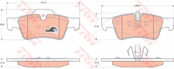 FREN BALATASI ARKA MERCEDES W164 X164 W251 W463-TRW GDB1643-A0044205220