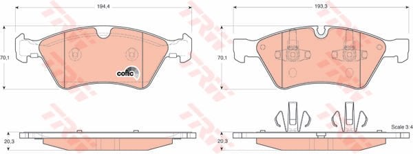 FREN BALATASI ON MERCEDES W211 S211 W164 W251-TRW GDB1642-A0044204020