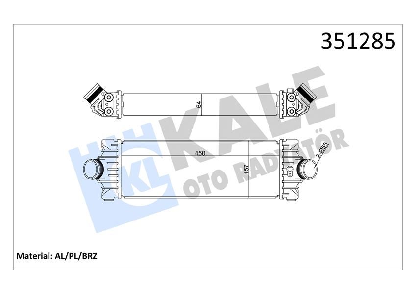 TURBO INTERCOOLER RADYATOR TRANSIT V347 11 14 V362 14 CUSTOM 12 2.2TDCI 155PS ARKADAN CEKER-KALE 351285-CC119L440BE-CC119L440B