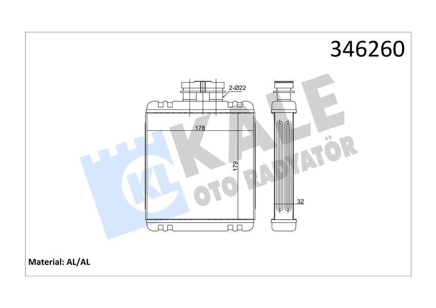 KALORİFER RADYATÖRÜ POLO-IBIZA IV-FABIA-CORDOBA-1.2 12V-1.4 16V1.6 16V-1.4TDI-1.9TDI-KALE-6Q0819031-6R0819031