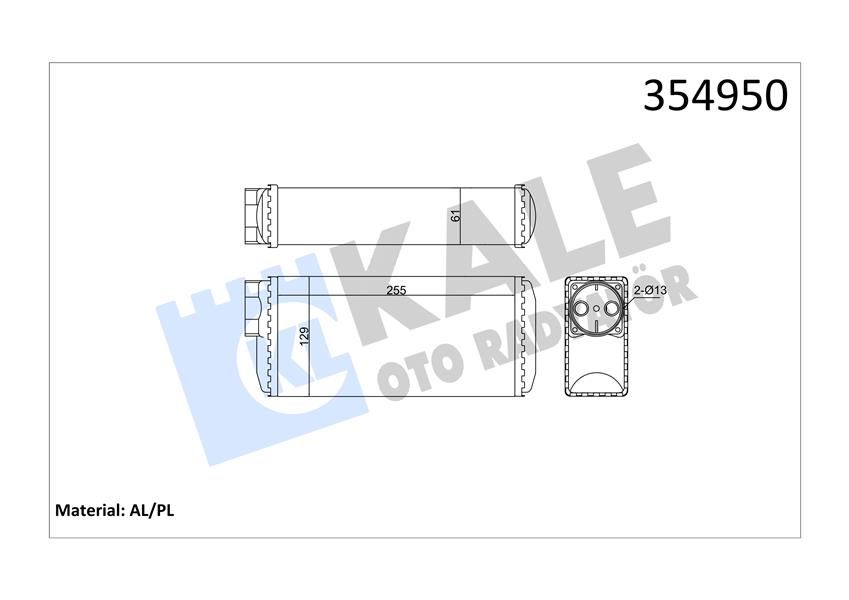 KALORİFER SKODA FAVORIT-FELICIA I-FELICIA II-VOLKSWAGEN CADDY II-KALE 354950-097916027H-115972071