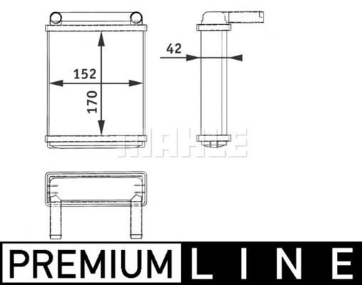 KALORIFER RADYATORU MERCEDES SPRINTER B901 B904 95 06-MAHLE AH128000P-A0038353501