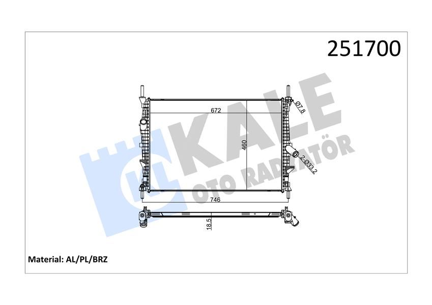 MOTOR SU RADYATORU TRANSIT V347 2.2TDCI 2.4TDCI 06 14-KALE 0222311AB-7C118005AB-1595061