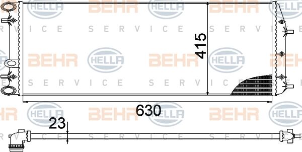 RADYATÖR VW POLO-IBIZA IV 1.2-1.2 12V-1.4 16V 02-09 630x415x23 AC KLİMASIZ OTOM MEK-MAHLE CR505000S-6Q0121253Q-6Q0121253R-6Q0121253M