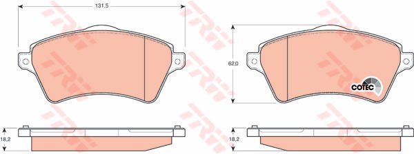 ÖN BALATA FREELANDER 1.8 16V 00 06 2.0TD4 00 06 2.5 V6 00 06 RANGEROVER 3.0TD6 02 12-TRW GDB1473-SFP000010-SFP000020-SFP500100