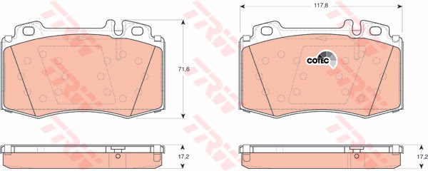 FREN BALATASI ON MERCEDES CL203 W220 C215 W221 W163 R129-TRW GDB1454-A0034208920