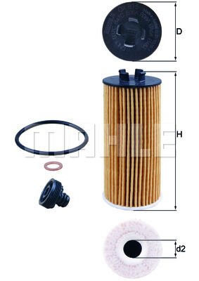 YAG FILTRESI BMW B37 B38 B47 B46 B48 F45 F46 F48 F39 I8 MINI F54 F55 F56 F57 F60-MAHLE OX815.1D-11428570590 11428575210