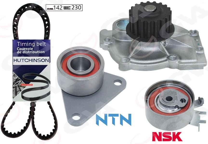 DEVİRDAİMLİ EKSANTRİK GERGİ KİTİ 142x230 LAGUNA 2.0 16V 95-01 -SAFRANE II 2.0 96-00 -VOLVO S40 99-04-GVA 59WPK1810H-7438610040-7701471520-8610040