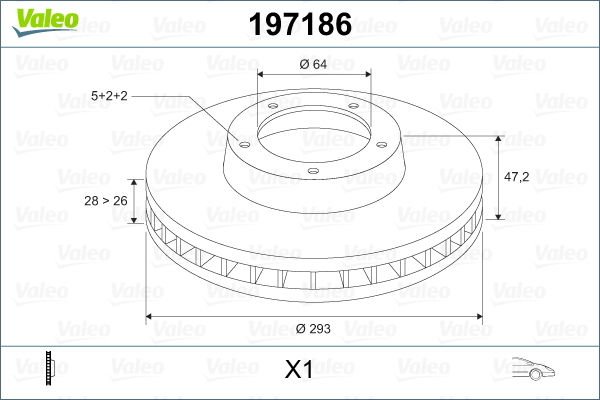 ÖN FREN AYNASI HONDA CRV III 2.0/2.4 VTEC-2.4/2.2 I-CTDI 06- 293x28x5DL HAVALI-VALEO 197186-45251SWWG01-45251T1EG00