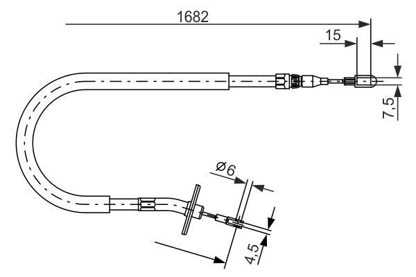 FREN HALATI SOL ARKA 1682mm MERCEDES SPRINTER 901 904 95 06-BOSCH 1987477703-A6674204685