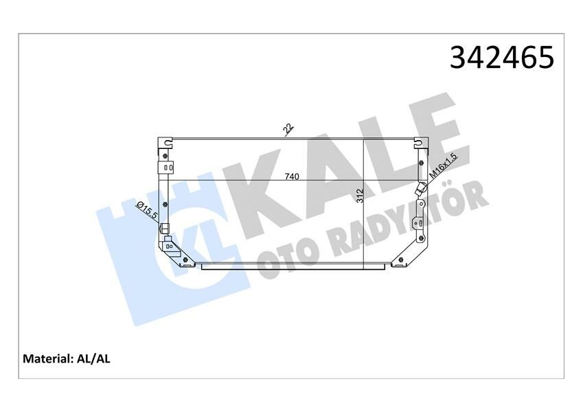 KLİMA KONDENSERİ TOYOTA COROLLA-COMPACT-LİFTBACK-WAGON AL-AL-KALE 342465-8846012480