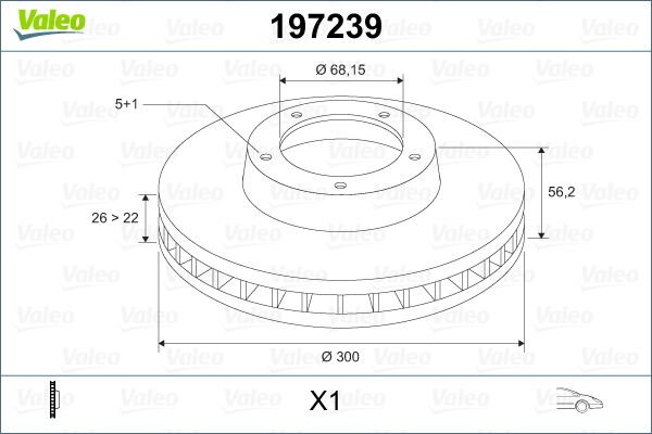 FREN DİSKİ ÖN X1 VW Sharan 16 tüm 00 - . Transporter T4 16 90 --VALEO 197239-1141782-7M3615301A-7D0615301