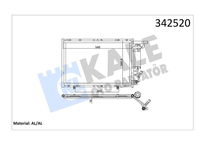 KLIMA RADYATORU FIESTA VI 1.25 16V 1.4TDCI 1.4 16V 1.6 16V 08 B MAX 1.5TDCI 1.6TCI 12-KALE 342520-AV1119710FA-1756414-AV1119710DA