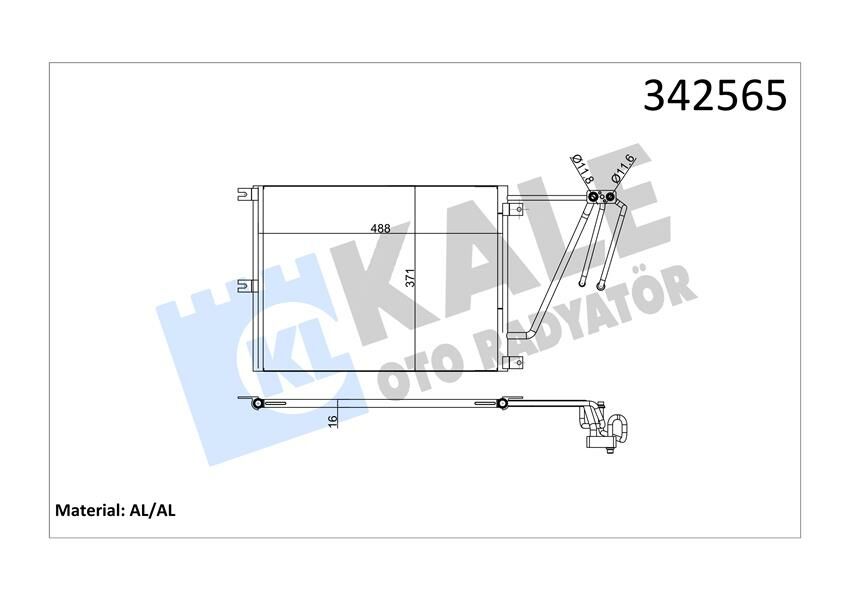 KLİMA KONDENSERİ OPEL VECTRA B ESTATE-HATCHBACK AL-AL-KALE 342565-1850051-1850061-52479125