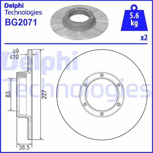 ÖN FREN AYNASI R12 -TOROS R5 75/85 228x10x6DL-DELPHI BG2071-7700502515-7701466540