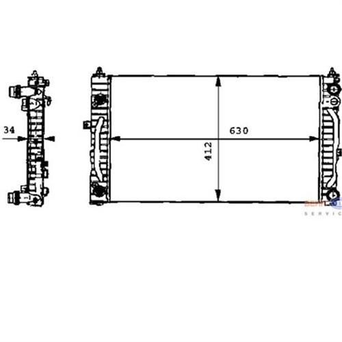 RADYATÖR PASSAT 96-00 A4 95-01 A6 00-05 ADP-AHL-ANA-ARM AC KLİMASIZ MEK OTOM 630x412x34-MAHLE CR132000S-8D0121251BC-8D0121251M