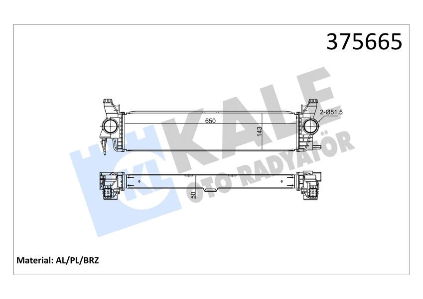TURBOSARJ RADYATORU MERCEDES VITO W447 14-KALE 375665-A4475010501