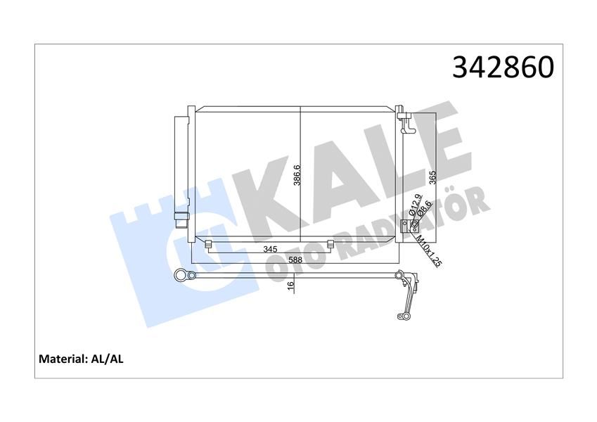 KLIMA RADYATORU KONDENSERİ FIESTA VI 1.25 1.4 16V 1.4TDCI 08 14-KALE 342860-8V5119710BD-8V5119710BB-AP3J19710CA