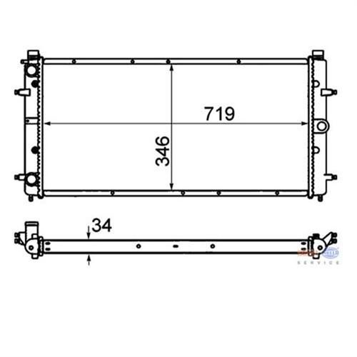 RADYATÖR TRANSPORTER T4 2.4-2.5 TDI AC KLİMASIZ MEK OTOM 719x346x34-MAHLE CR398000S-701121253D-701121253E-701121253F