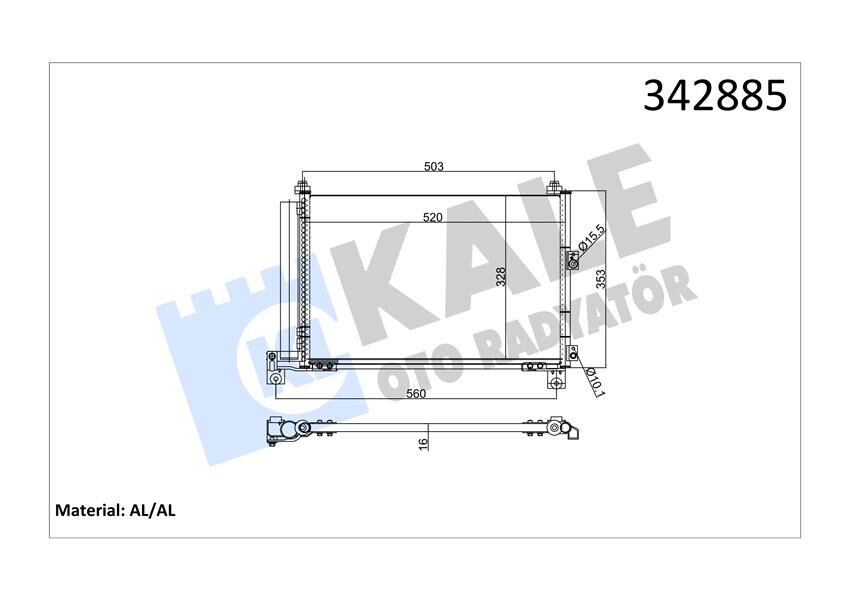 KLIMA RADYATORU KONDANSER RANGER 2.5TD 99 06 3.0TD 06 MAZDA B SERIE 2.2 2.5 99 06-KALE 342885-3M3519710CB-UM6561480A-1356049