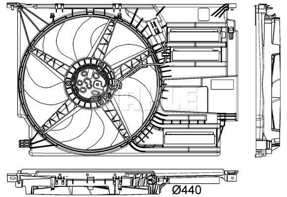KOMPLE FAN 400 W 12 V PREMIUM LINE BMW F45 F46 F48 F39 MINI F54 F55 F56 F57 F60-MAHLE CFF403000P-17427617609