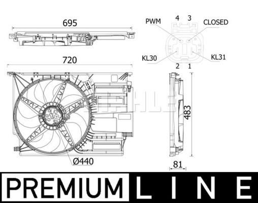 KOMPLE FAN 4 KUTUPLU PREMIUM LINE MINI F55 F56 F57-MAHLE CFF531000P-17427617607