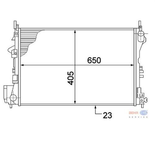 RADYATÖR VECTRA C-SIGNUM 1.6-1.8 16V 02 AC KLİMASIZ MEK 650x405x23 8MK376771201-MAHLE CR40000S-1300244-24418338