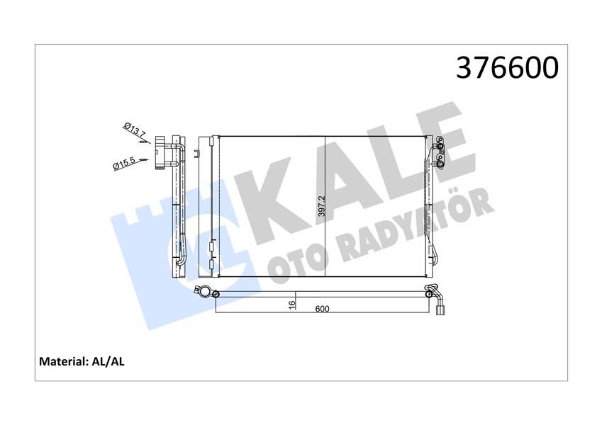 KLIMA RADYATORU N43 N45 N46 N51 N52 N53 M3 E81 E82 E87 E88 E90 E91 E92 E93 E84 E89-KALE 376600-64539229022-64539206297