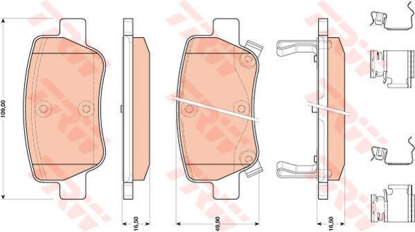 ARKA BALATA AVENSIS SEDAN-KOMBİ T27 1.6-1.8-2.0-2.0D-4D-2.2D-4D 09-TRW-0446605040-0446605041-WVA24885