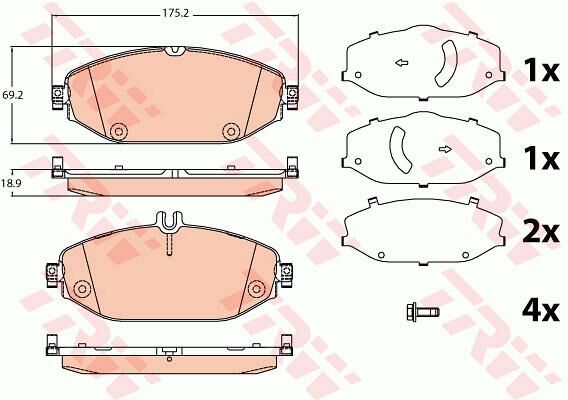 FREN BALATASI ON MERCEDES W205 S205 C205 A205 C257 W213 S213 A238 C238-TRW GDB2097-A0004209300
