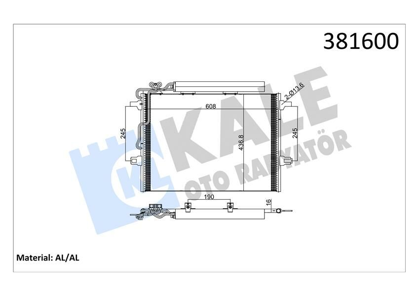 KLIMA RADYATORU MERCEDES W211 S211 C219 KURUTUCULU-KALE 381600-A2115001154