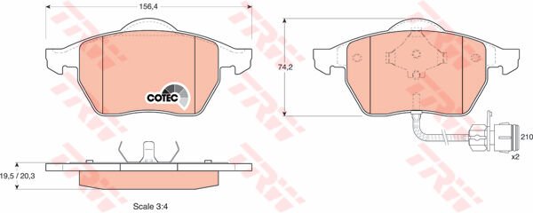 ÖN BALATA FİŞLİ PASSAT 96-01 A6 94-97 100 AVANT 1.8-2.0-2.5-2.6 TDI 16V GDB1049-TRW GDB1049-4A0698151-4A0698151A-4A0698151C