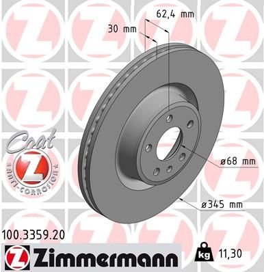 FREN DİSKİ A6 3.0 TDI-TFSI 2012-2018 A6 ALLROAD QUATTRO 4G 3.0 TDI V6 24V.A6 ALLROAD QUATTRO 4G 3.0 TFSI V6 24V-ZIMMERMANN-4G0615301AB-4G0615301B-4G0615301N