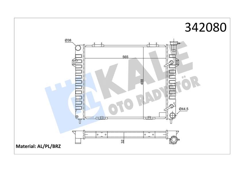 RADYATÖR JEEP GRAND JEEP CHEROKEE AL-PL-BRZ-KALE 342080-4734104-52006644-52079598