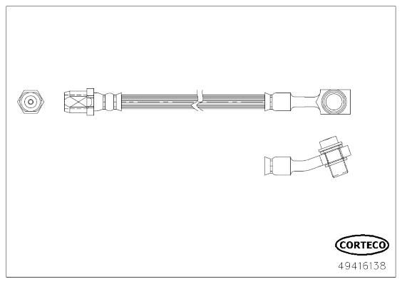 FREN HORTUMU ARKA MERCEDES W205 S205 C205 A205 W213 C238 C253 C257 N290-CORTECO 49416138-A0014204548